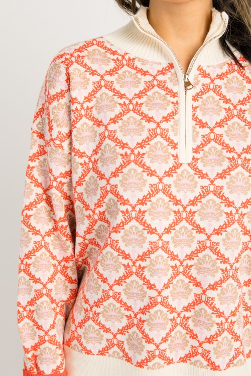 Printed Zip Sweater, Cream Oran - 0903-53.jpg