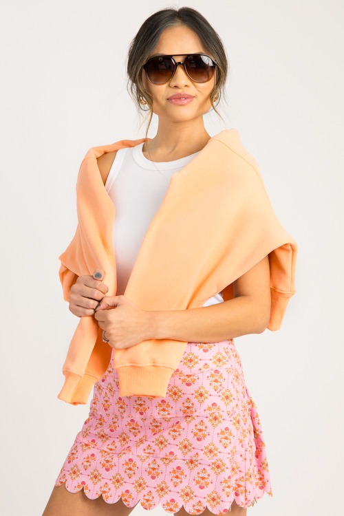 London Floral Scallop Skort, Pink