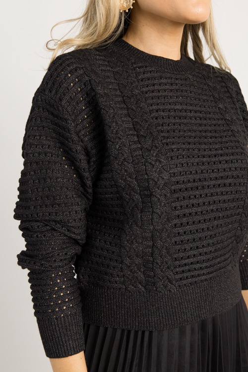 Pleated Maxi Sweater Set, Black - 0904-159.jpg