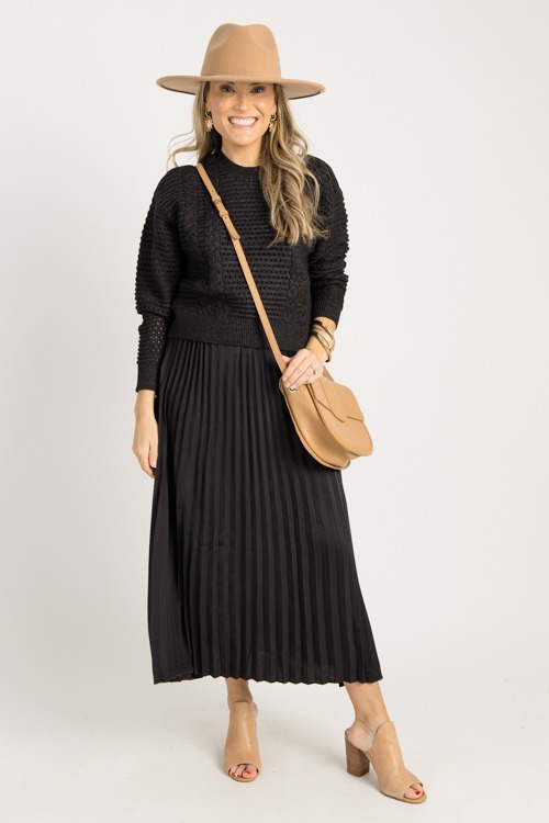 Pleated Maxi Sweater Set, Black - 0904-161.jpg