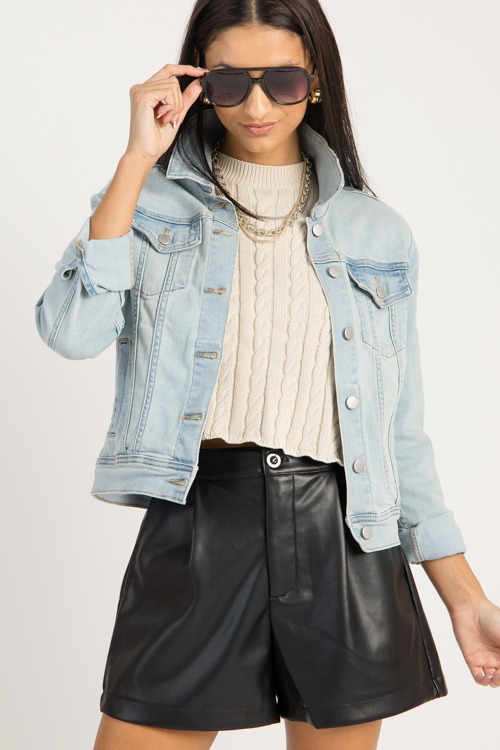 High Waist Leather Shorts, Black - 0904-17h.jpg