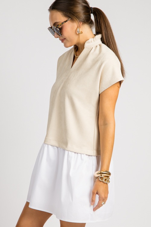 Suede Poplin Hem Dress, Cream - 0904-22.jpg