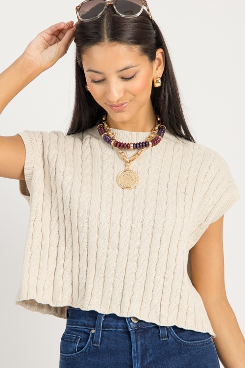 Stone & Textured Necklace, Burgundy - 0904-5.jpg
