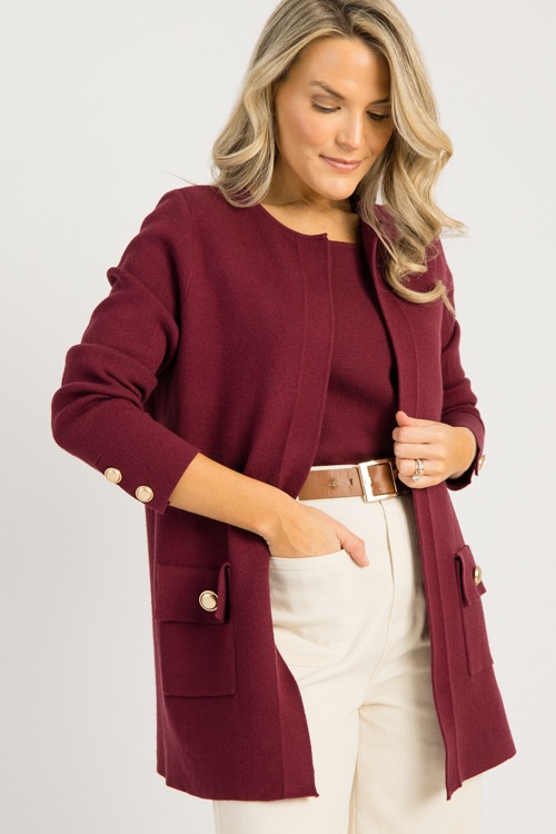 Button Detail Cardigan, Burgundy - 0905-10.jpg