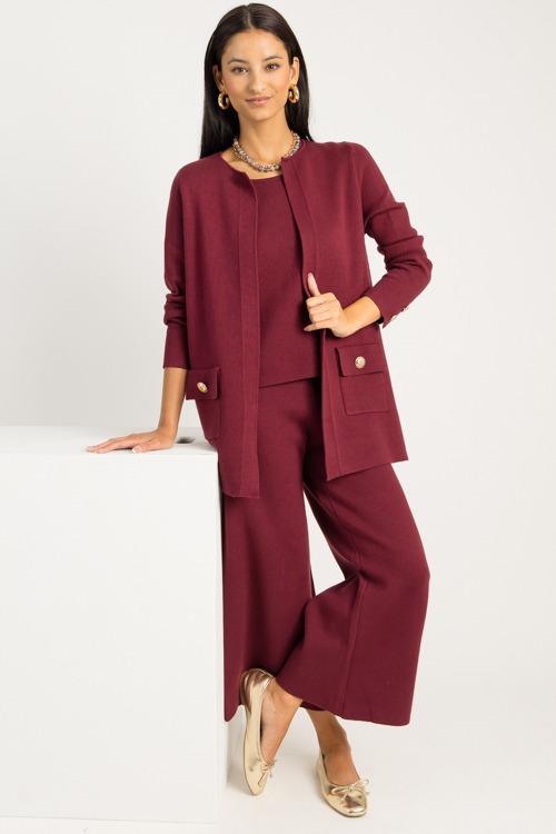 Mordic Sweater Pants, Burgundy