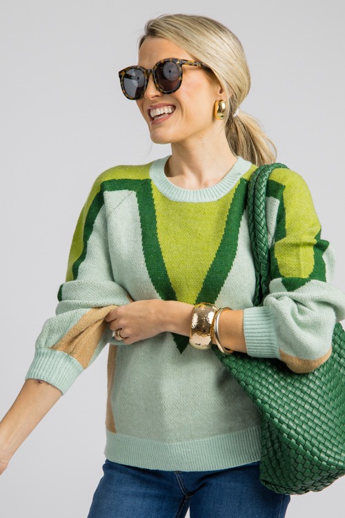 Lisa Printed Sweater, Sage