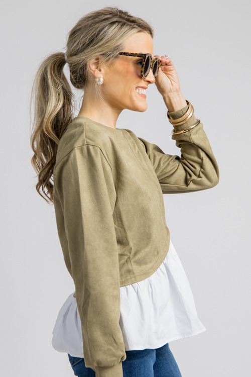 Suede Poplin Contrast Top, Olive - 0905-21-Edit.jpg