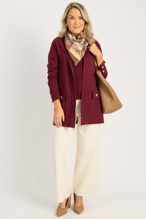 Button Detail Cardigan, Burgundy - 0905-2h.jpg