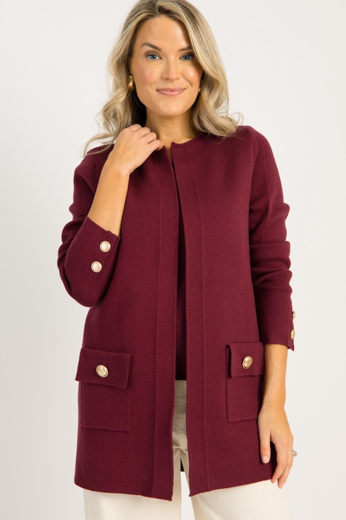 Button Detail Cardigan, Burgundy - 0905-3.jpg
