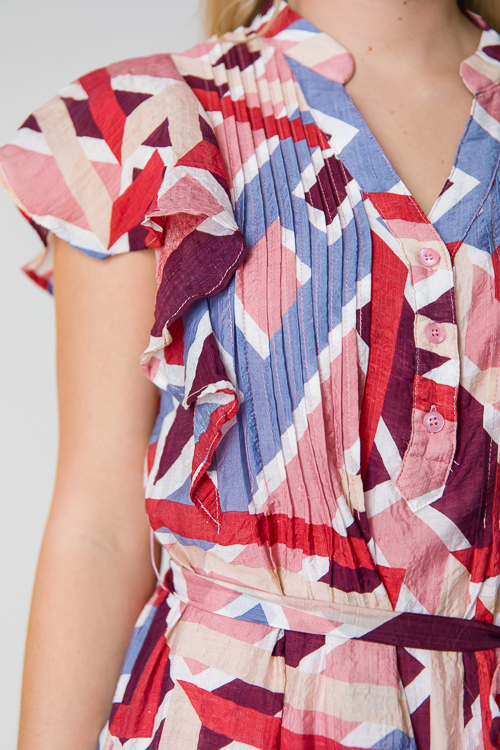 Geo Belted Midi, Mauve