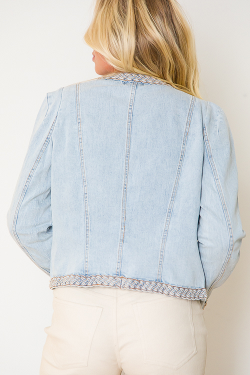 Light Blue Denim Braided Trim Jean Jacket – Shop Style Your Senses