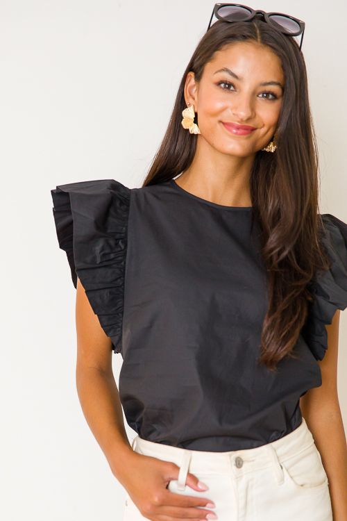 Lani Ruffle Top, Black