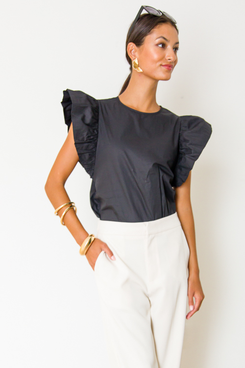 Lani Ruffle Top, Black