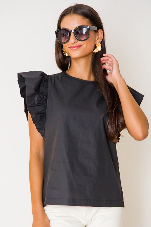 Lani Ruffle Top, Black