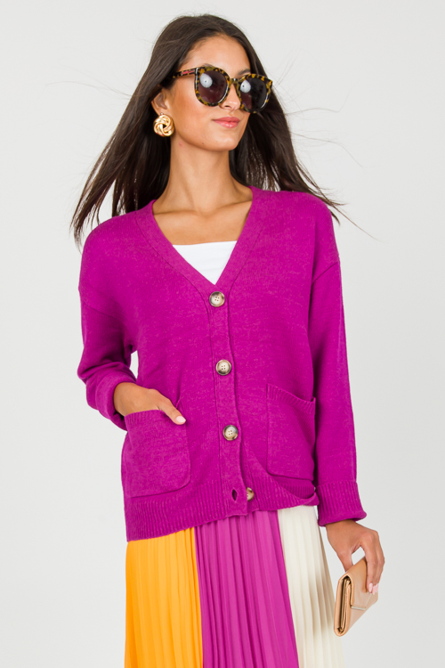 Raeanna Button Sweater, Orchid
