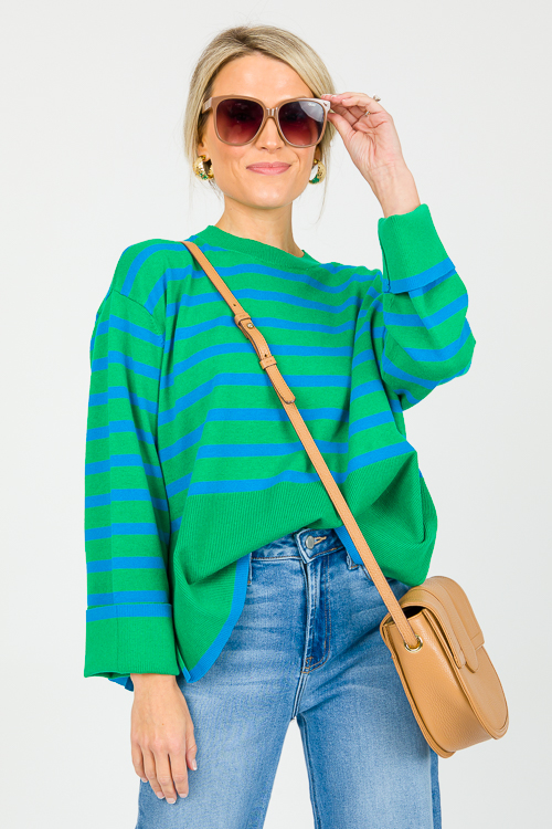 Bright Stripes Sweater, Green/Blue