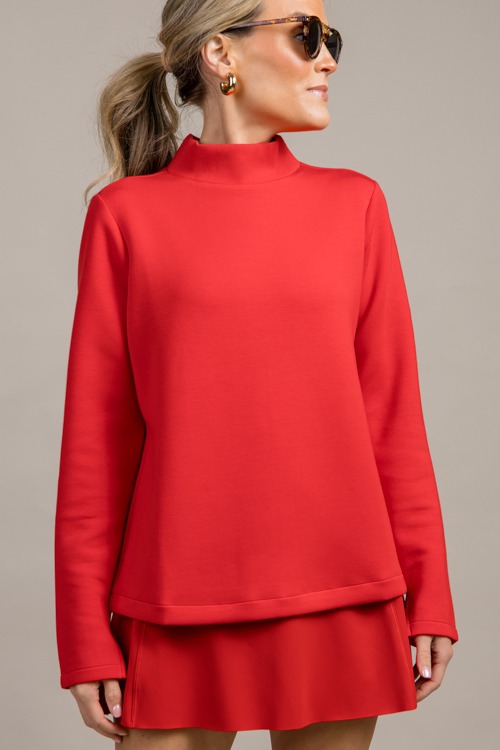 Air Essentials Mock Neck, Red