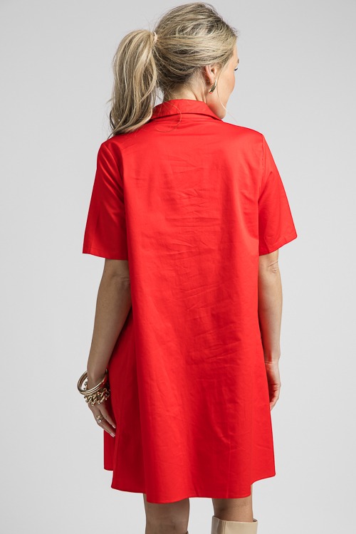 Pleated Shirt Dress, Red - 0906-21.jpg