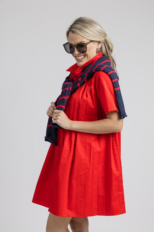 Pleated Shirt Dress, Red - 0906-26.jpg