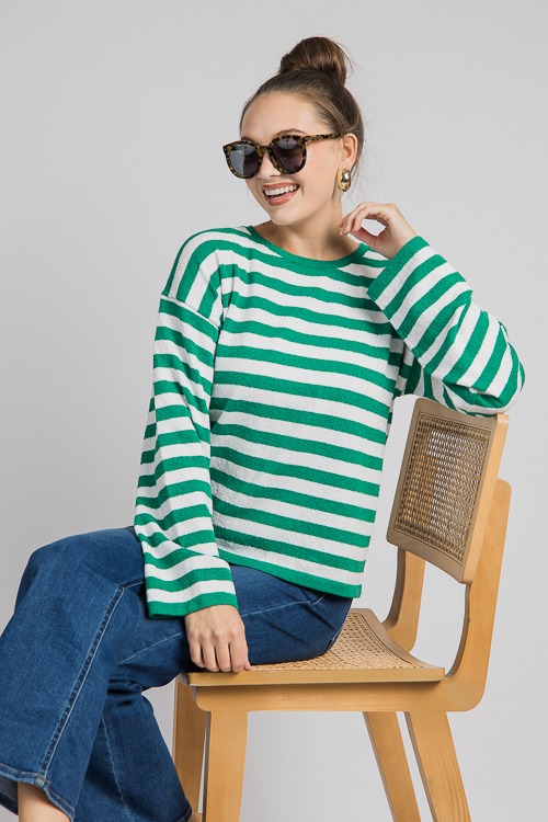 Patty Stripe Sweater, Green