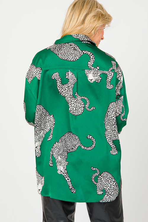Snow Leopard Shirt, Kelly Green