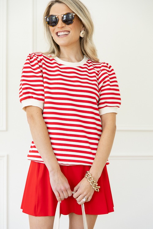 Corina Stripe Top, Red