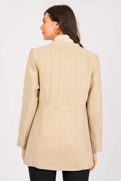 Herringbone Open Jacket, Oatmea