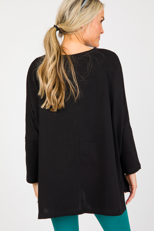 Dolman Sleeve Tee, Black