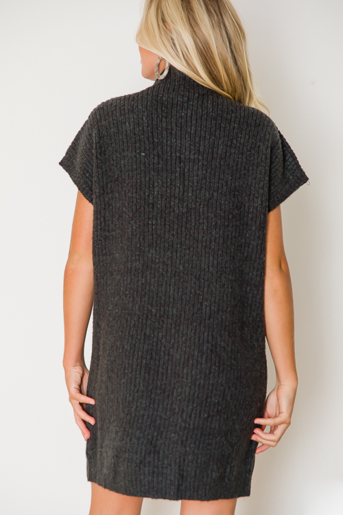 Pocket Sweater Dress, Black