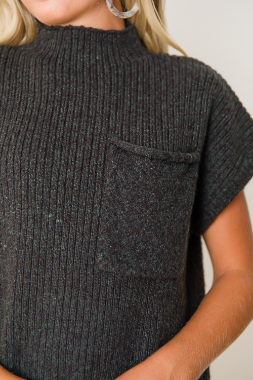 Pocket Sweater Dress, Black