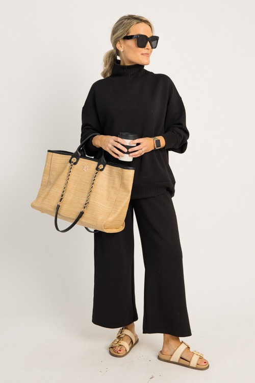 Modal Rib Trim Pullover, Black