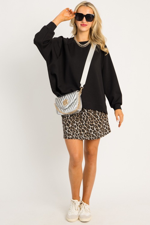 Galleria Leopard Skirt, Grey