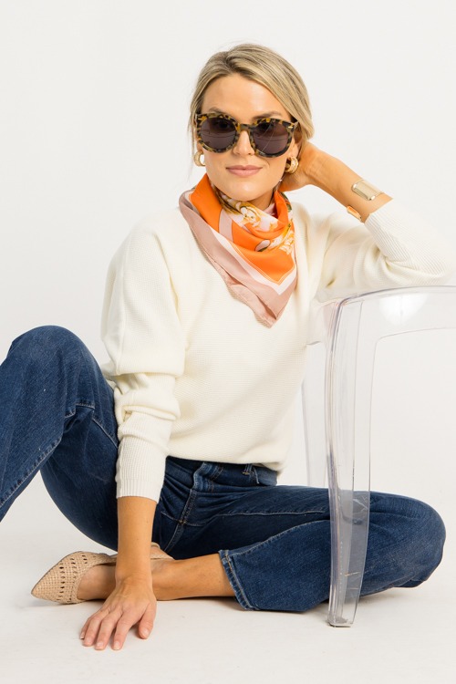 Waffle Texture Sweater, French Vanilla