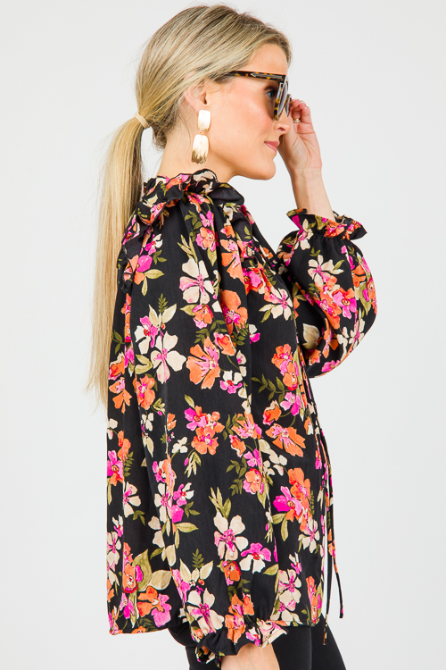 Hayden Floral Blouse, Black Mul