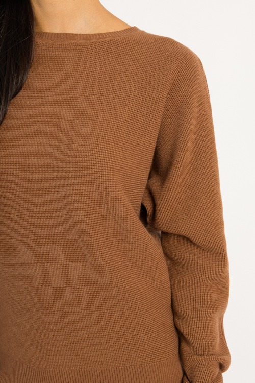 Waffle Texture Sweater, Caramel - 0908-60.jpg
