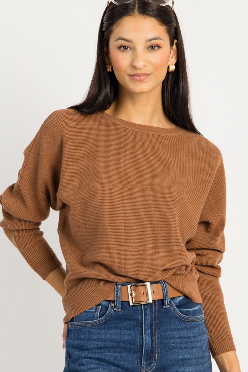 Waffle Texture Sweater, Caramel - 0908-61.jpg