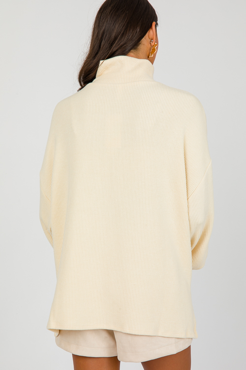 Mandy Rib Sweater, Cream