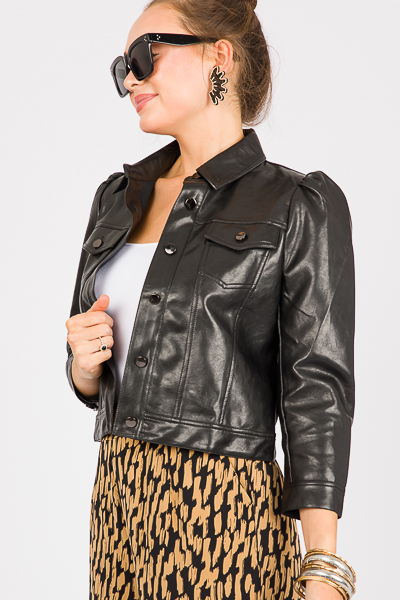 Sloan Leather Jacket, Black