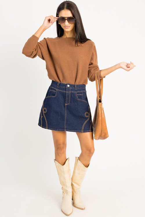 Waffle Texture Sweater, Caramel - 0908-77p.jpg