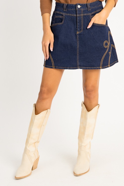 Western Flare Denim Skirt, Dark - 0908-78h.jpg