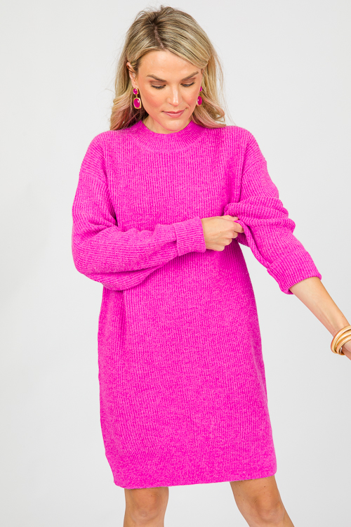 Brecklyn Sweater Dress, Hot Pin