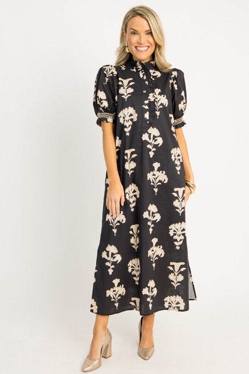 Kendall Floral Midi, Black