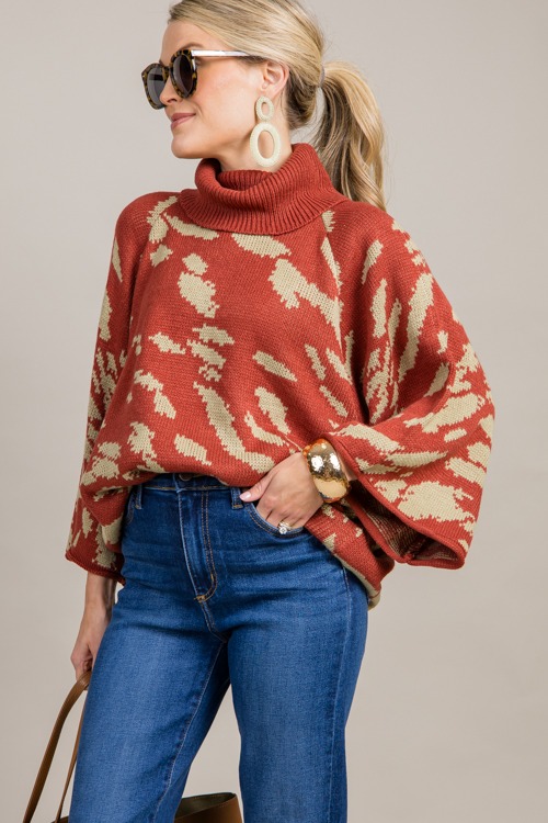 Isabella Print Sweater, Rust/Sa - 0909-100h.jpg