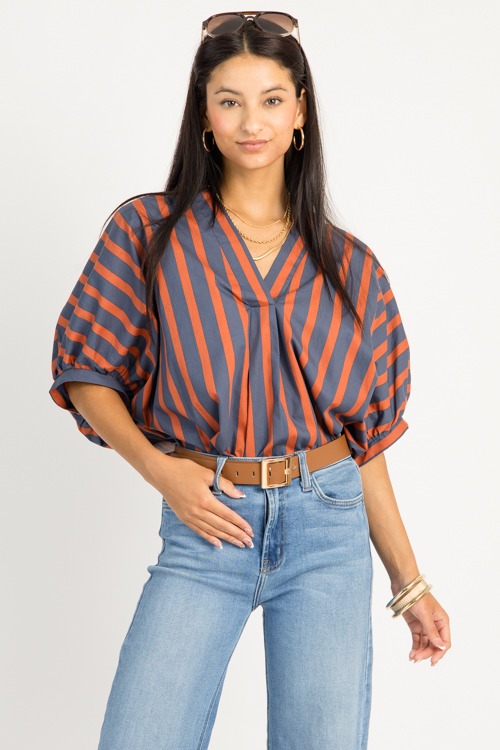 Stripe Oversize Top, Orange - 0909-105h.jpg