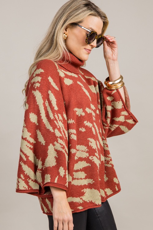 Isabella Print Sweater, Rust/Sa - 0909-106.jpg