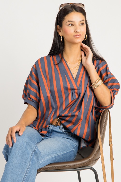 Stripe Oversize Top, Orange - 0909-111.jpg
