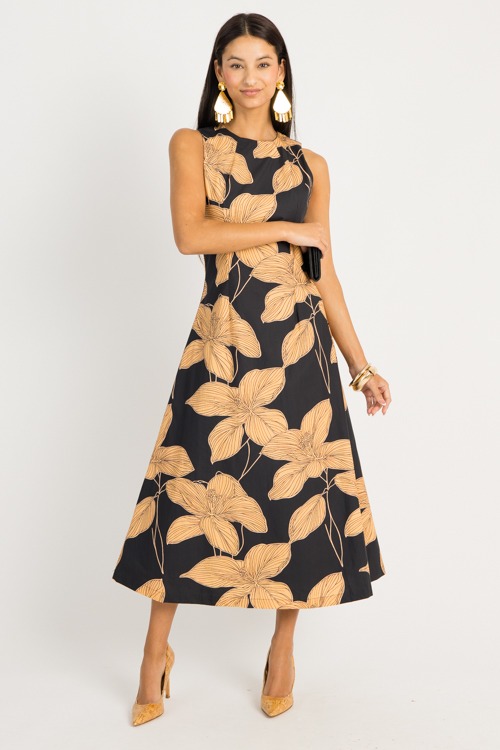 Betty Bold Floral Maxi, Black