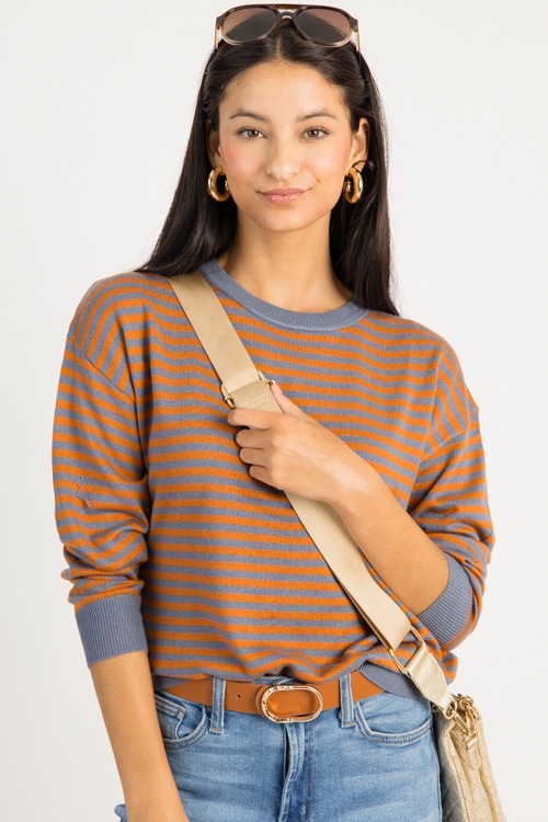Vivienne Stripe Sweater, Slate