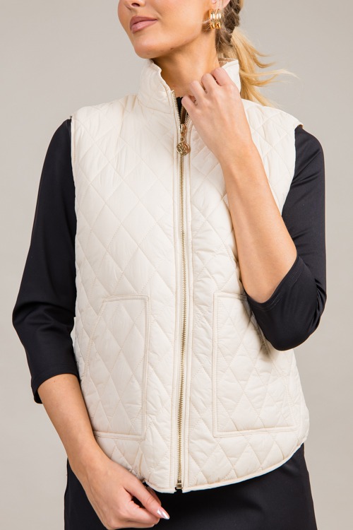 Gold Zip Quilted Vest, Tan - 0909-57h.jpg