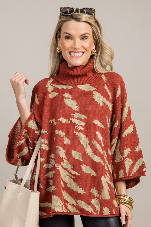 Isabella Print Sweater, Rust/Sa - 0909-99p.jpg